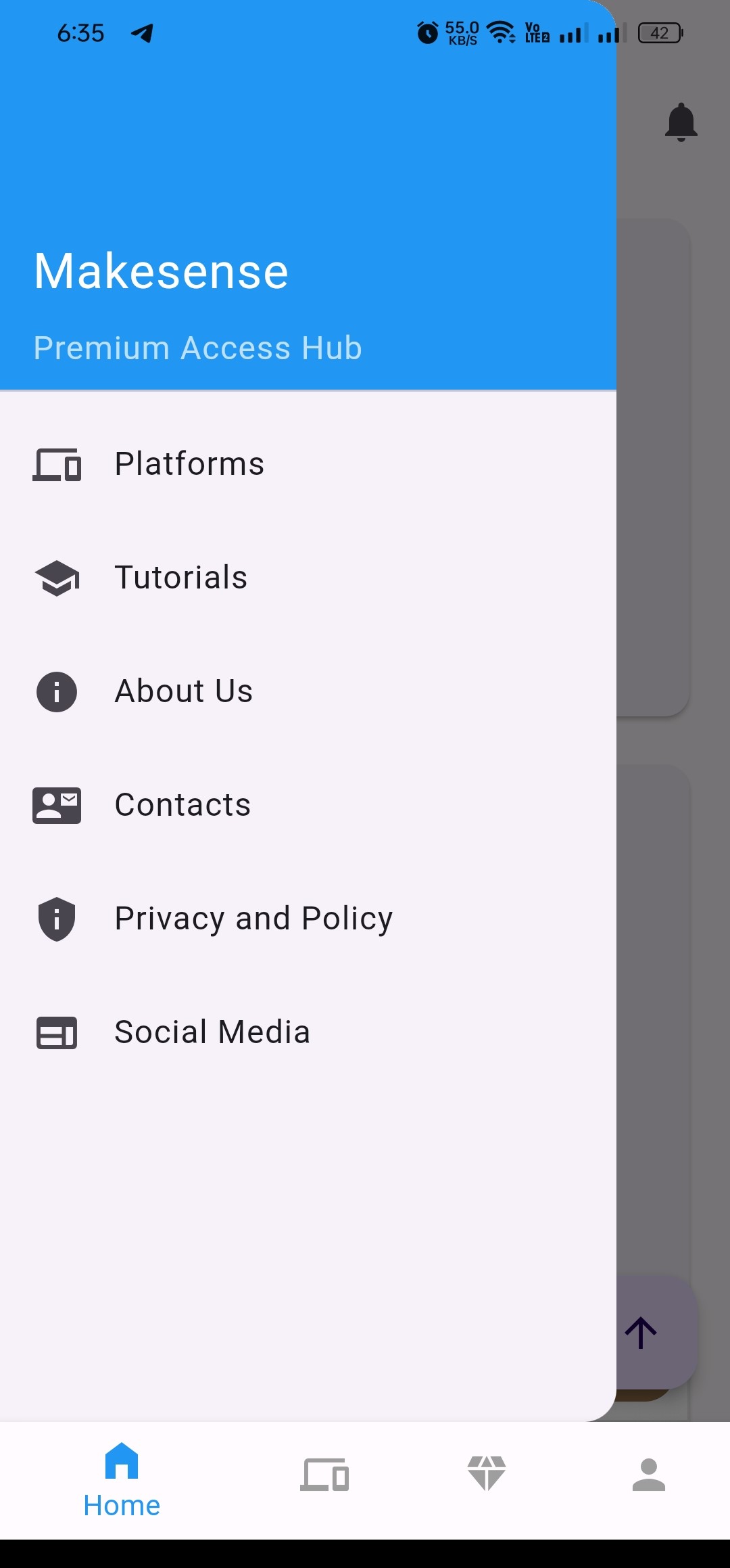 MakeSense app interface showing calendar, task management and data visualization in a modern, clean design